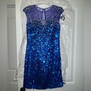 Blue Sequin Dress